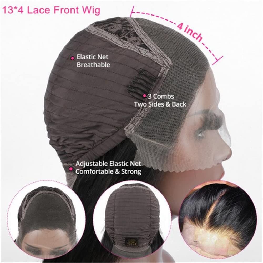 Perruque lace frontale 13x4 cheveux humains body wave chocolat