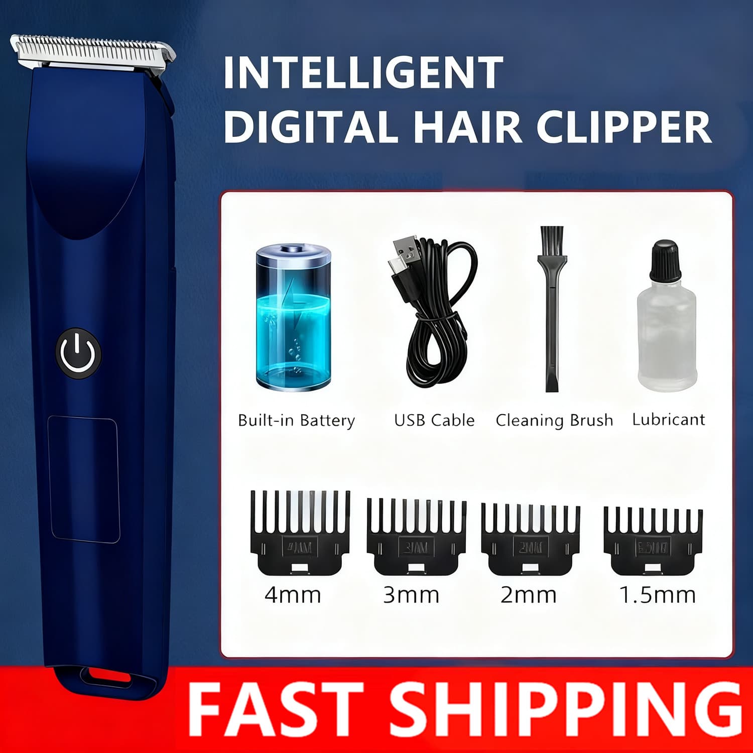 Trimmer cheveux et barbe tête flottante, finition barbershop