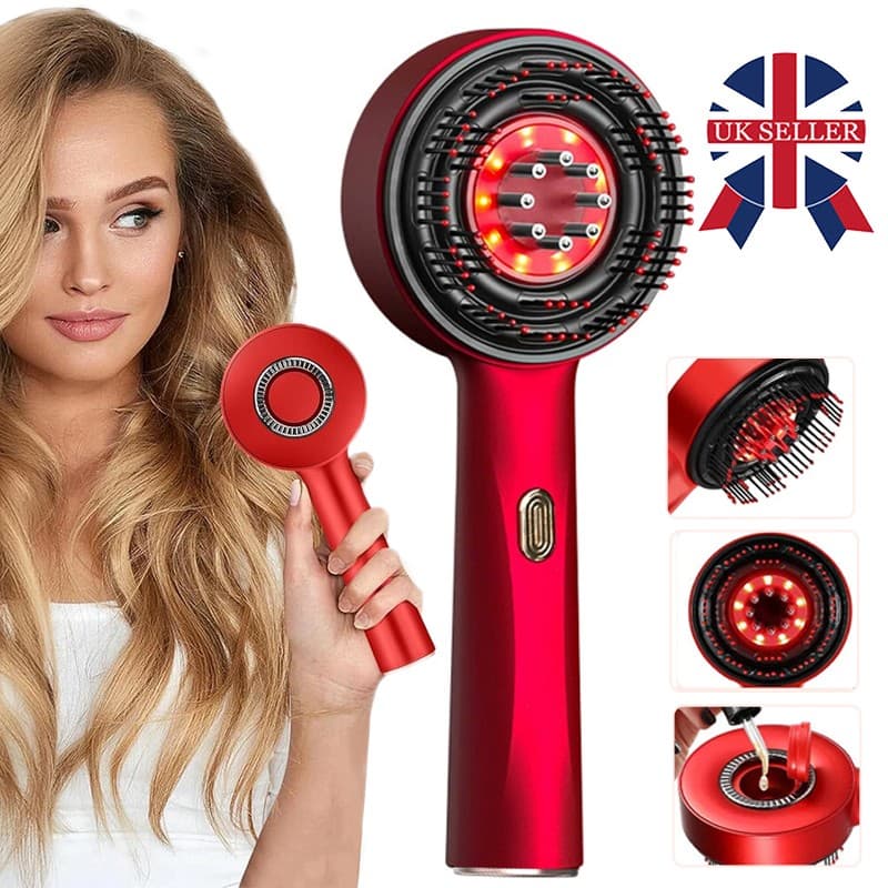 Peigne masseur cuir chevelu lumière rouge 630nm