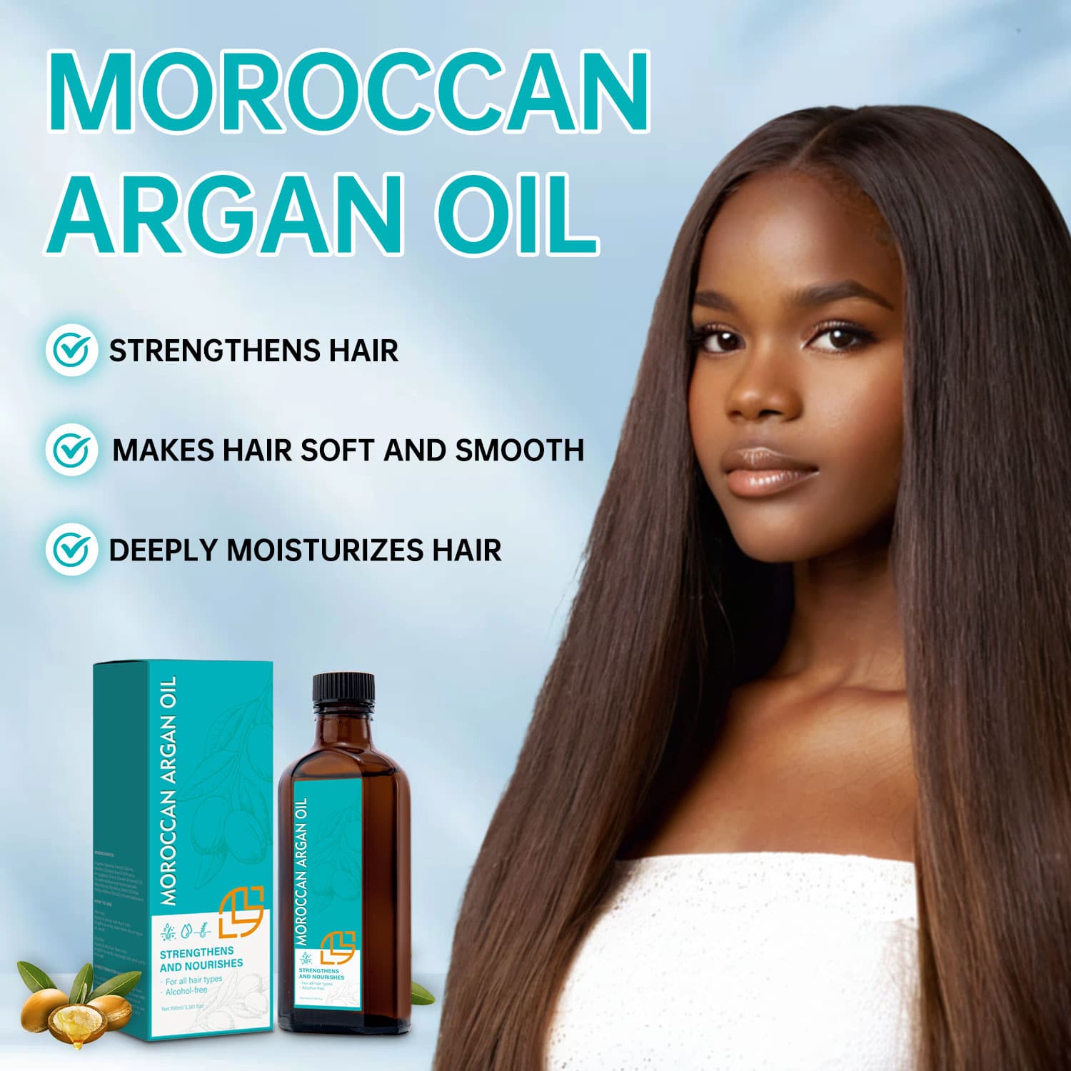 Huile d'argan marocain pour cheveux, routine afro