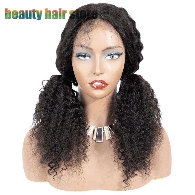 Perruque brésilienne kinky curly lace frontale cheveux humains