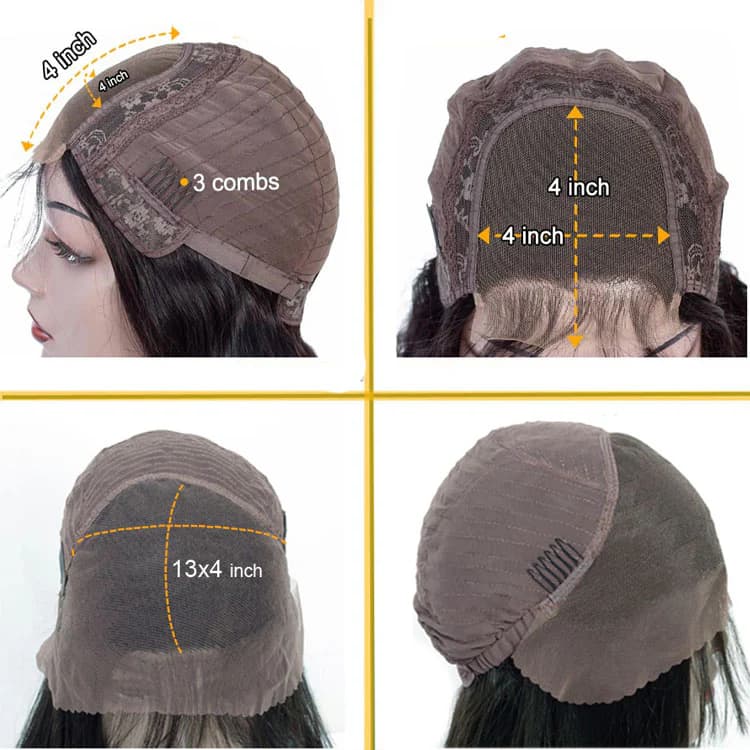Perruque lace closure 4x4 cheveux humains body wave chocolat