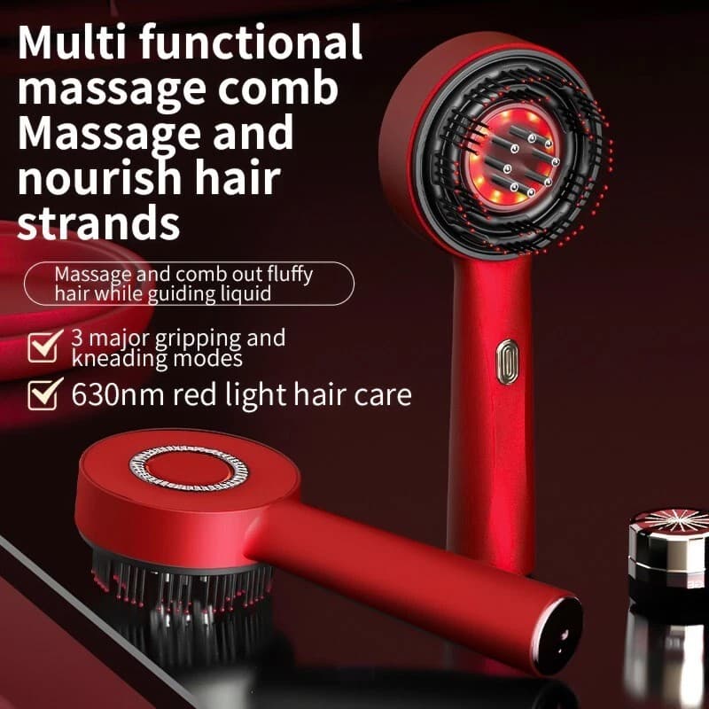 Peigne masseur cuir chevelu lumière rouge 630nm