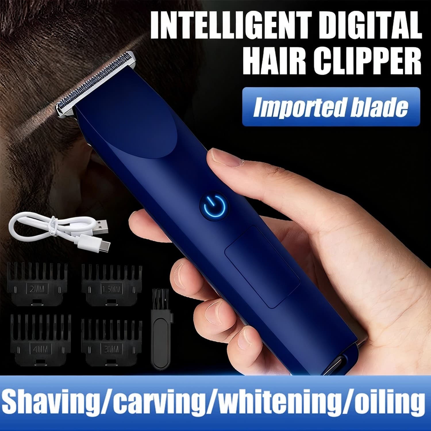 Trimmer cheveux et barbe tête flottante, finition barbershop