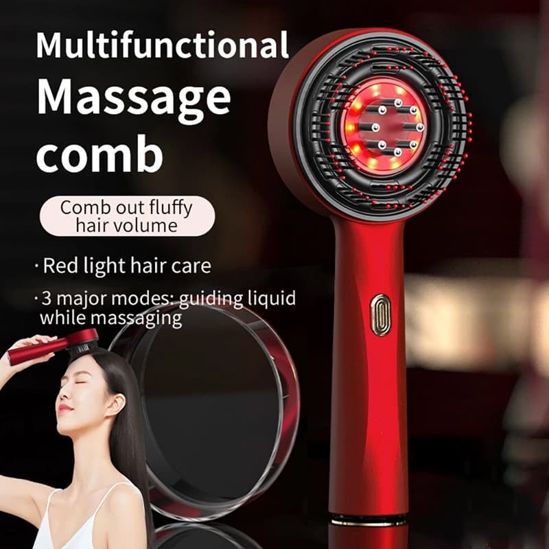 Peigne masseur cuir chevelu lumière rouge 630nm