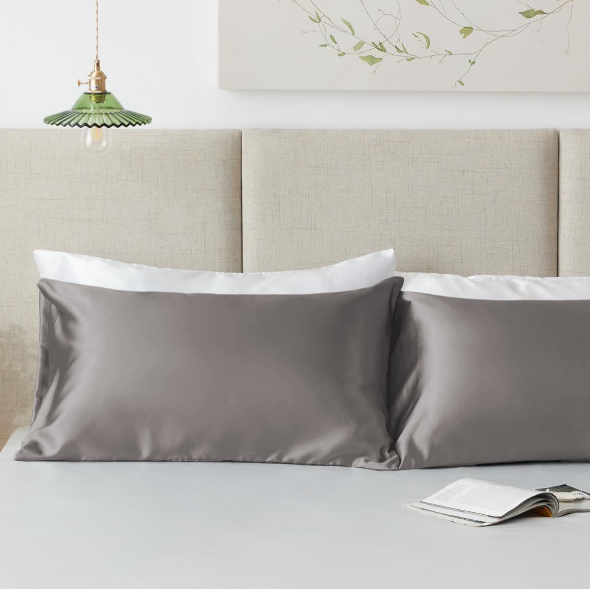 Duo de taies satin de soie lavée