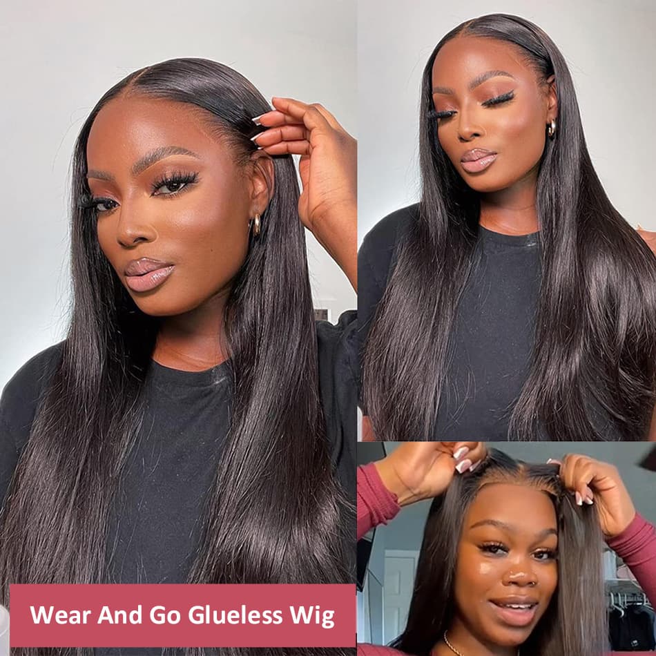 Perruque glueless cheveux humains lisse, densités multiples