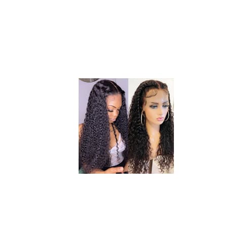 Perruque brésilienne kinky curly lace frontale cheveux humains