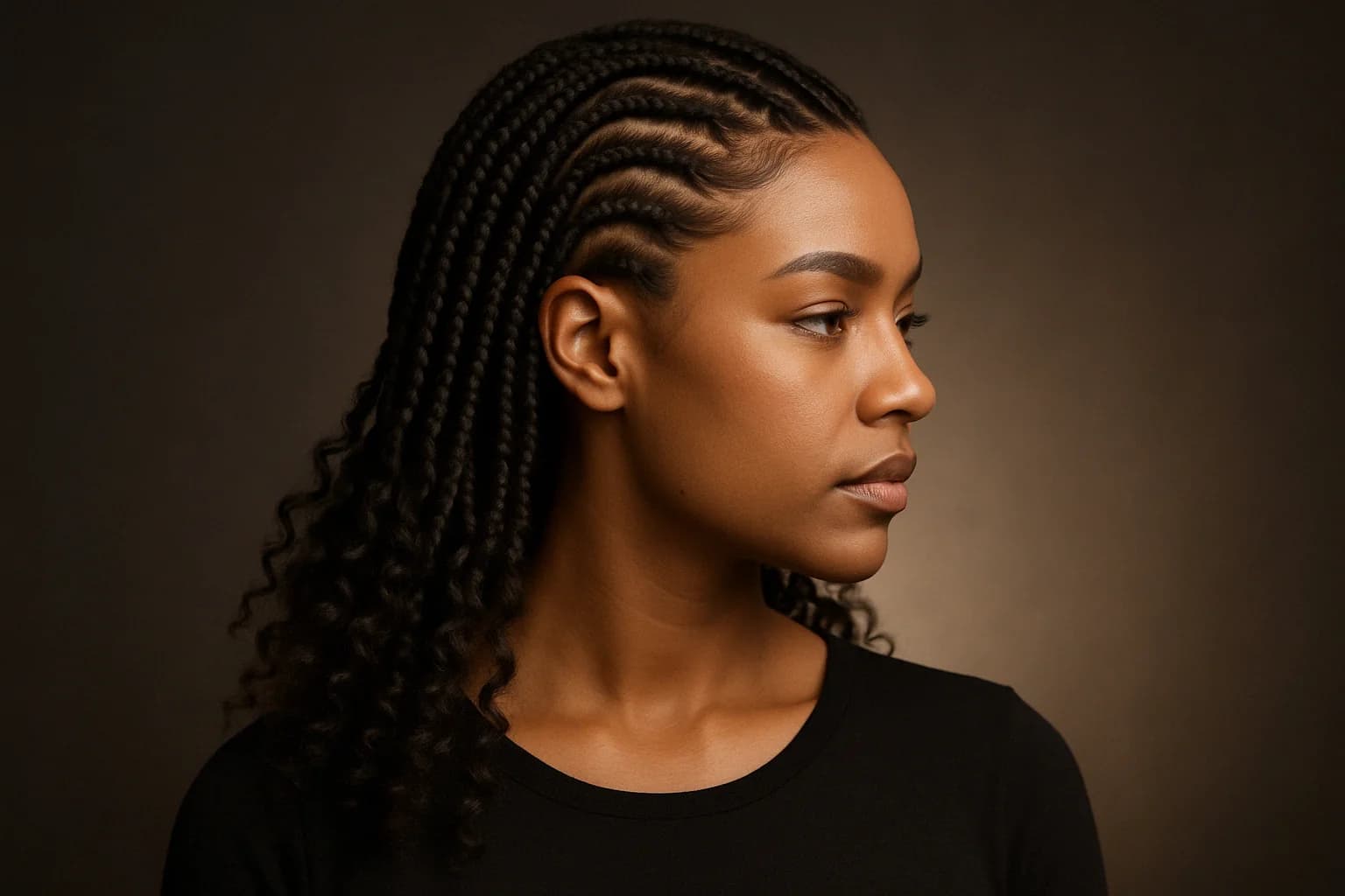 Box Braids avec bouts bouclés