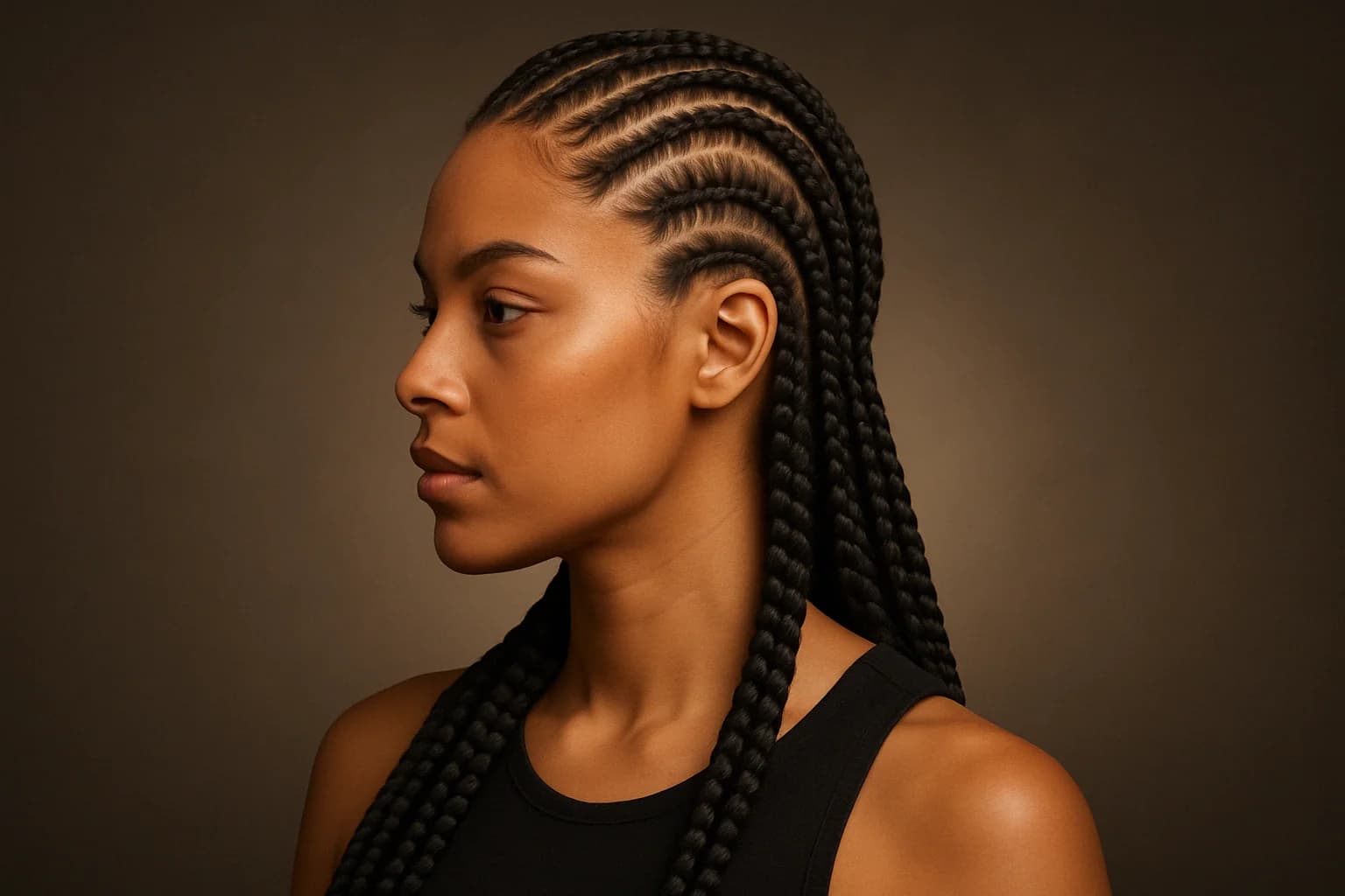 Half Cornrow, Half Box Braid
